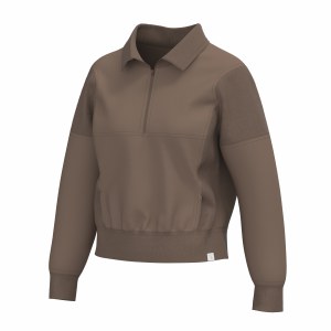 Local Girl Velvet Fleece Quarter Zip COCOA X-SMALL
