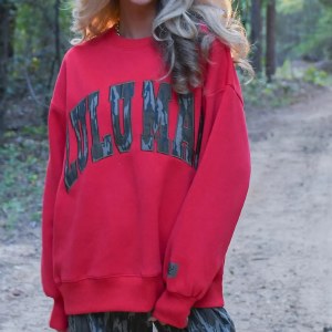 Lulu Mac Ladies Mossy Oak Crew RED LADIES X-SMALL