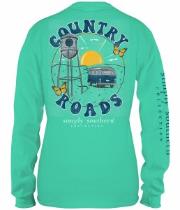 Simply Southern Country Road LONG Sleeve T-Shirt SMALL