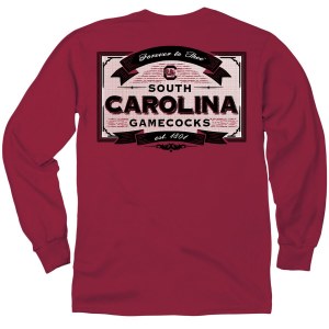 South Carolina Gamecocks Vintage Label LONG Sleeve T-Shirt LARGE