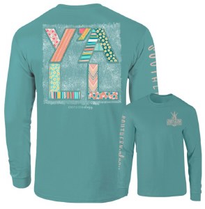 Southernology Y'all Pattern LONG Sleeve T-Shirt SMALL