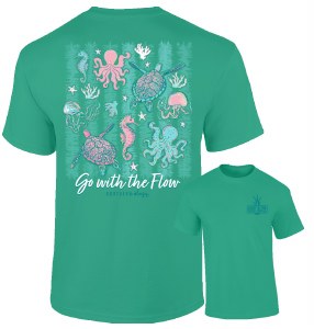 Southernology Sea Life Go With The Flow T-Shirt SMALL