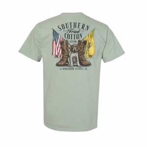 Southern Fried Cotton Pup & Flags T-Shirt 2XL