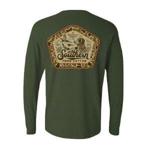 Southern Fried Cotton In Tall Grass LONG Sleeve T-Shirt SMALL