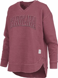 South Carolina Gamecocks Ladies LS V-Neck Rounded Bottom Crew SMALL