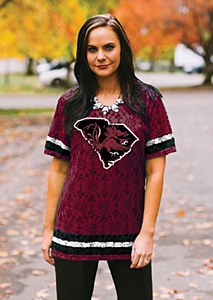 South Carolina Gamecocks Oversized Ladies Jersey Top SM