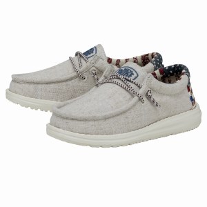 Hey Dude Wally Youth OFF WHITE PATRIOTIC Y13