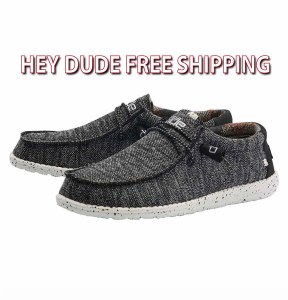 Hey Dude Wally Sox BLACK/WHITE Size 8