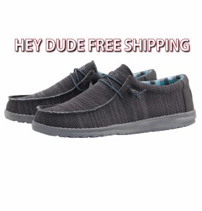 Hey Dude Wally Sox CHARCOAL Size 9