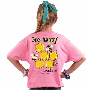 Simply Southern Bee Happy T-Shirt Youth LARGE