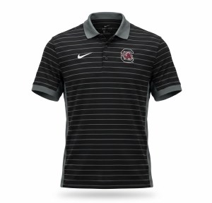 South Carolina Gamecocks 2026 NIKE Men's Dri-FIT Victory Stripe Polo BLACK SMALL