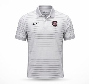 South Carolina Gamecocks 2026 NIKE Men's Dri-FIT Victory Stripe Polo WHITE SMALL