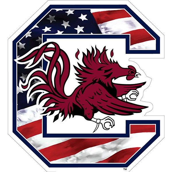 South Carolina Gamecocks Block "C" USA Flag 6" Decal - Upstate Tailgate ...