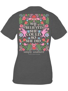 Simply Southern SHE BELIEVED T-Shirt SMALL