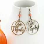 Additional picture of Clemson Tigers Vintage Cutout Slogan Earrings