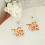 Additional picture of Clemson Tigers Slogan Earrings