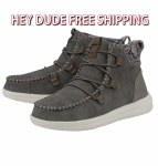 Additional picture of Hey Dude Ladies Eloise RECYCLED LEATHER GRANITE GREY Size 6