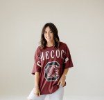Additional picture of South Carolina Gamecocks Ladies Southern Split OS Band MAROON Tee X-SMALL