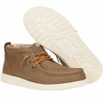 Additional picture of Hey Dude Wally Mid Waxed Canvas WALNUT Size 10