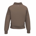 Additional picture of Local Girl Velvet Fleece Quarter Zip COCOA X-SMALL