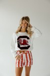 Additional picture of South Carolina Gamecocks Mascot Chenille Comfort Crewneck SMALL