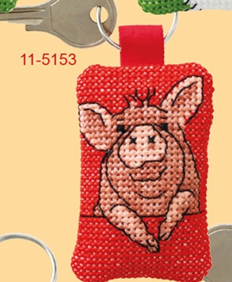 Keyring Cross Stitch Sow