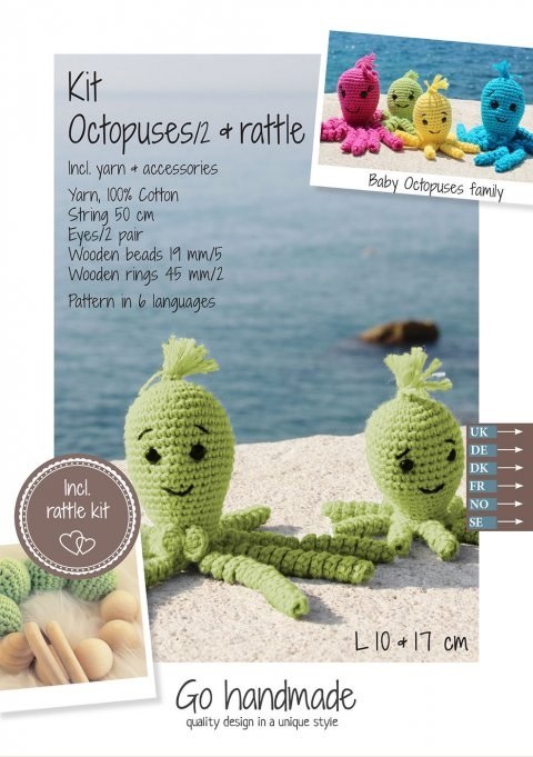Crochet Kit Octopuses Lime