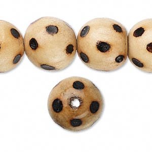 Bead wood burnt 16mm round spo