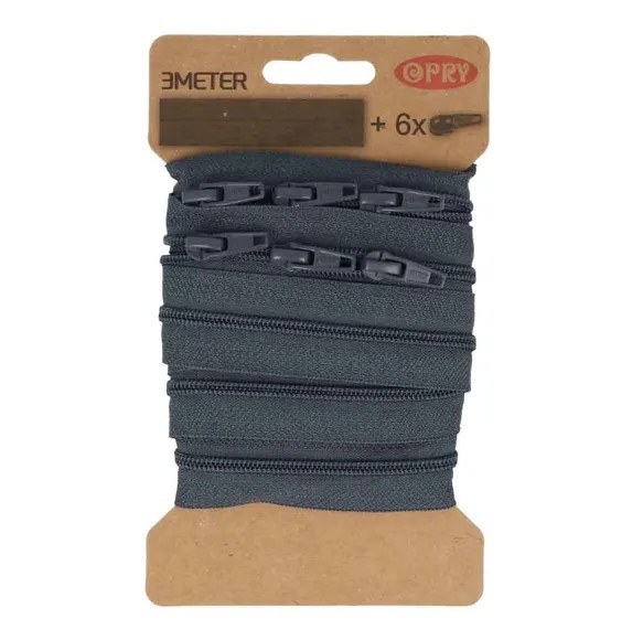 Coil Zipper incl 6 sliders 002
