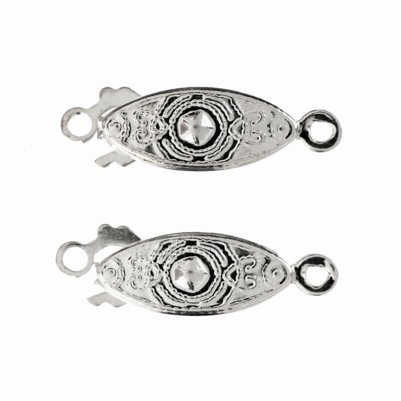 Flat Clasp: Oval: Silver: Pack