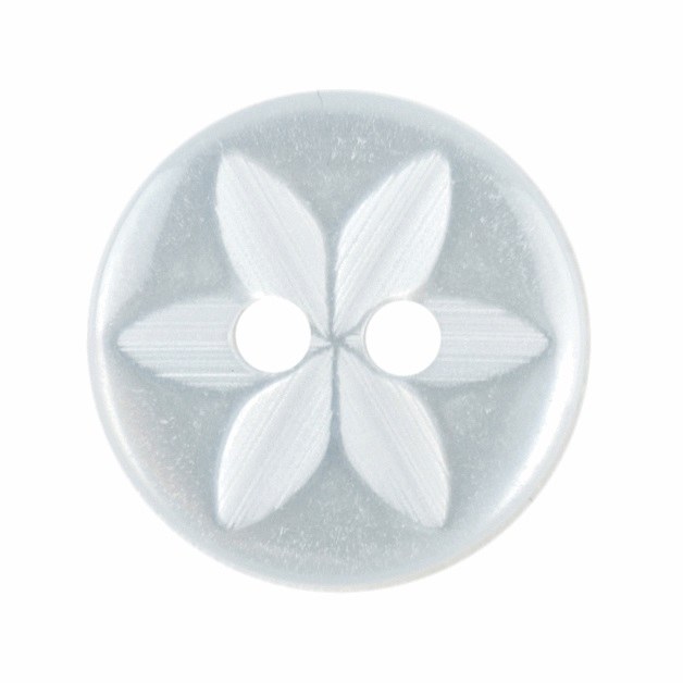 Button Star Round 14mm Lt Blue