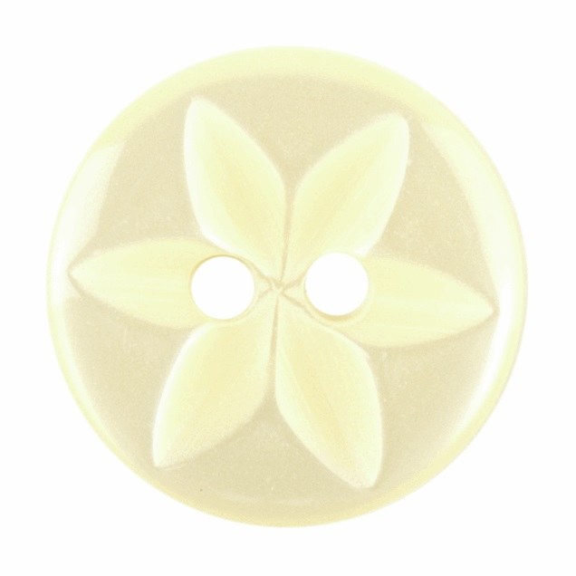 Button Round Star 16mm Lemon