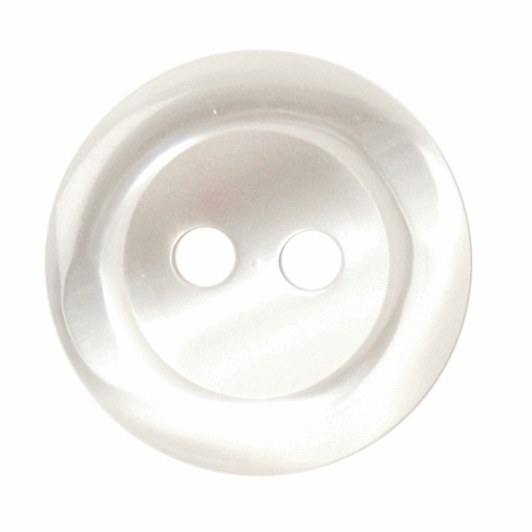 Button 15mm 2-hole White