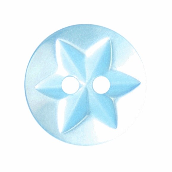 Button Star Design 15mm L Blue
