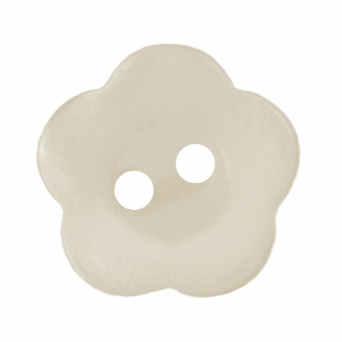 Button Flower 15mm White