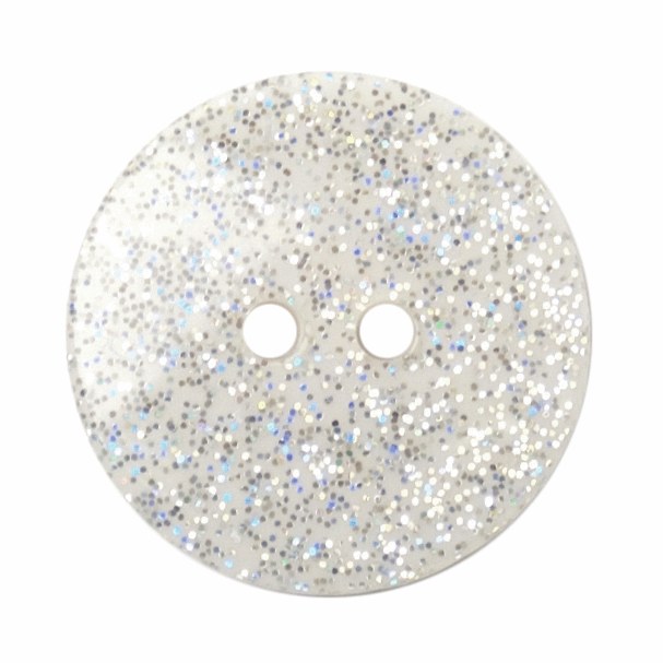 Button Glitter White 18mm