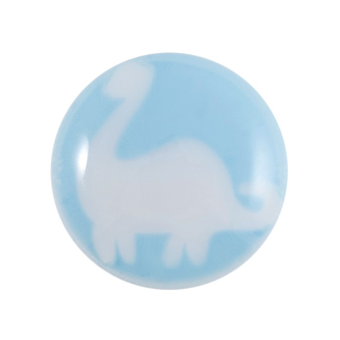 Button 15mm shank Dinosaur Blu