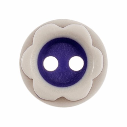 Button 10mm Flower Purple