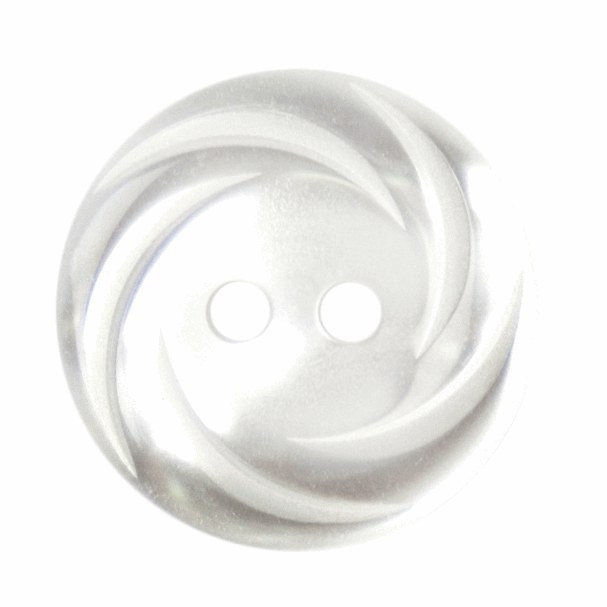 Button Round Swirl 18mm White