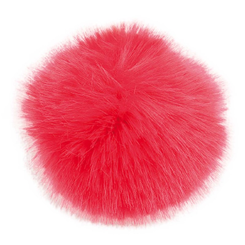 Rico Fake Fur Pompom 10cm Red