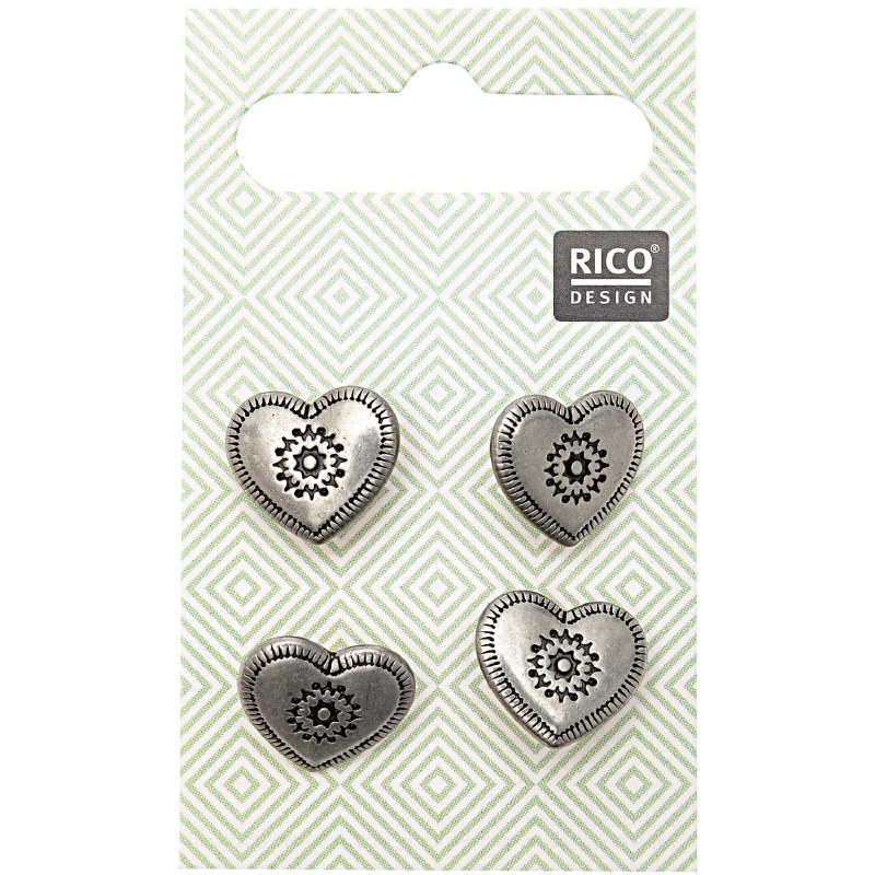 Rico Button 15mm Heart