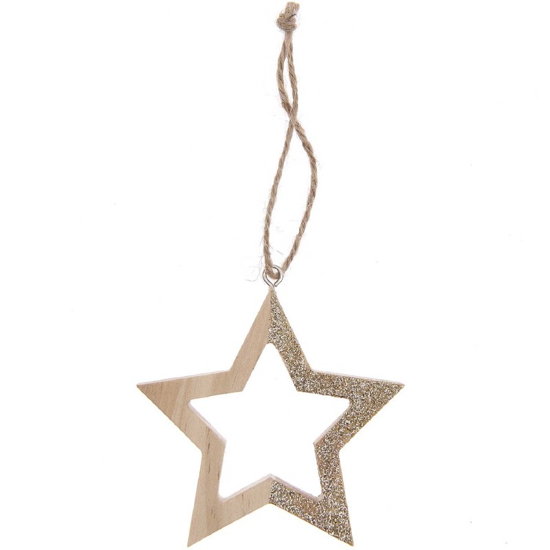 Decoration Star Wood/Gold