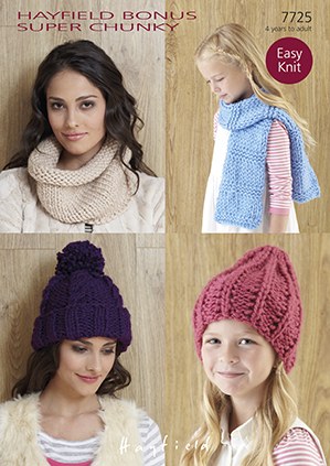 Hayfield 7725 Hats &amp; Snood SC