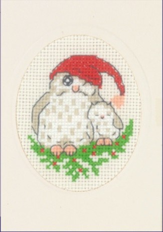 Permin Card kit Sleepy Owls