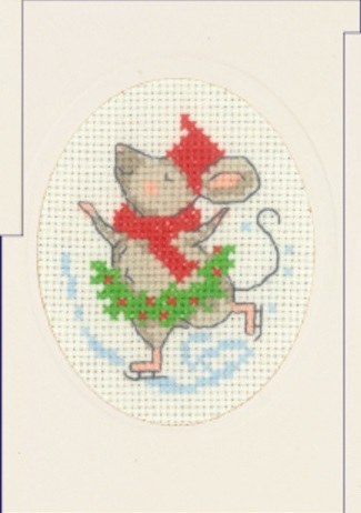 Permin Card kit Skating Mouse