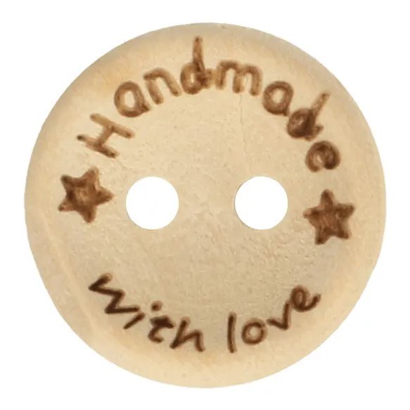 Button Handmade with Love 15mm