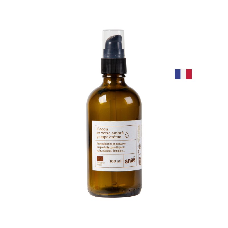 Amber glass pump bottle 100ml