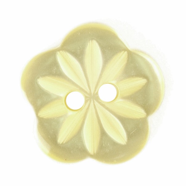 Button Flower 15mm Light Yello