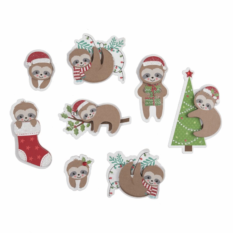 Festive Sloths - 8 pieces