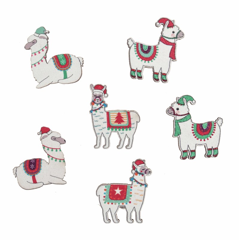 Festive Llamas - 6 pieces